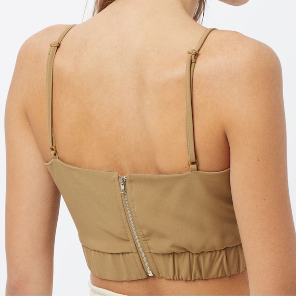 4th & Reckless Aiden top in Sand medium crop tank - Picture 2 of 9